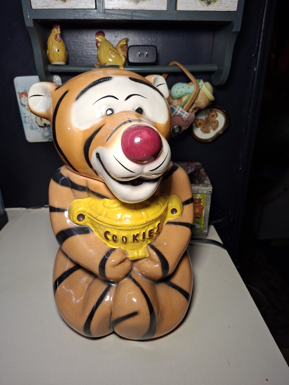 Tigger-Inspired Orange Ceramic Cookie Jar